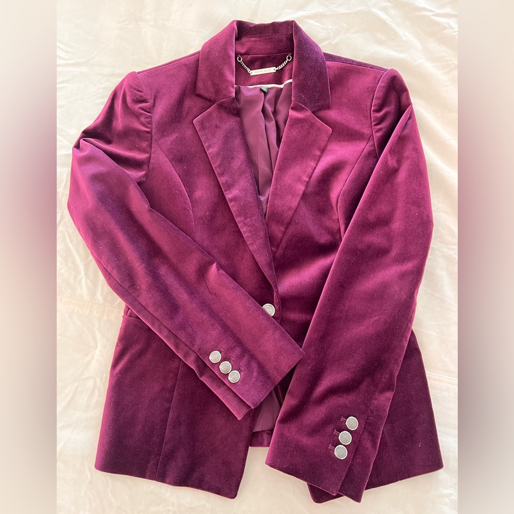 White Black Burgandy Blazer